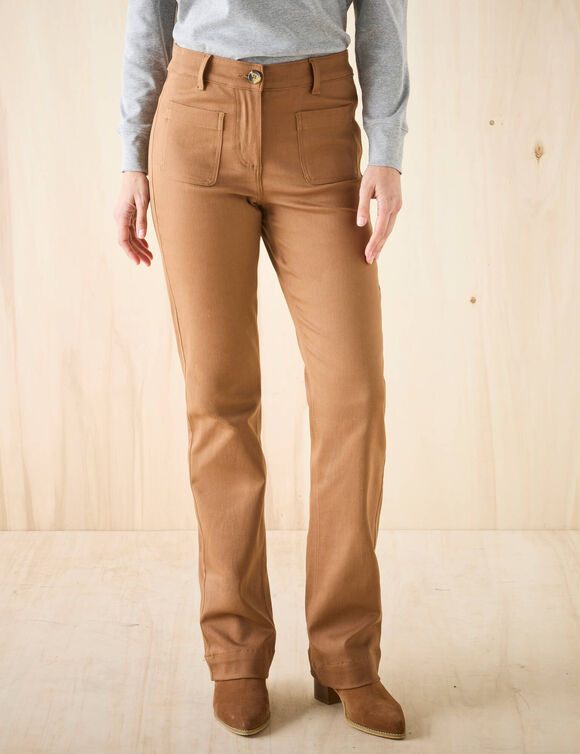 Pantalon bootcut, poches plaquées (caramel) Pantalon bootcut, poches plaquées (caramel)
